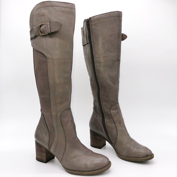 light grey knee high boots